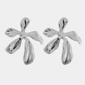 Orecchini in Acciaio fiore liscio silver