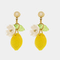 Orecchini in Acciaio limone con fiore