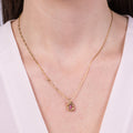 Collana in Acciaio con pendente ovale rosso