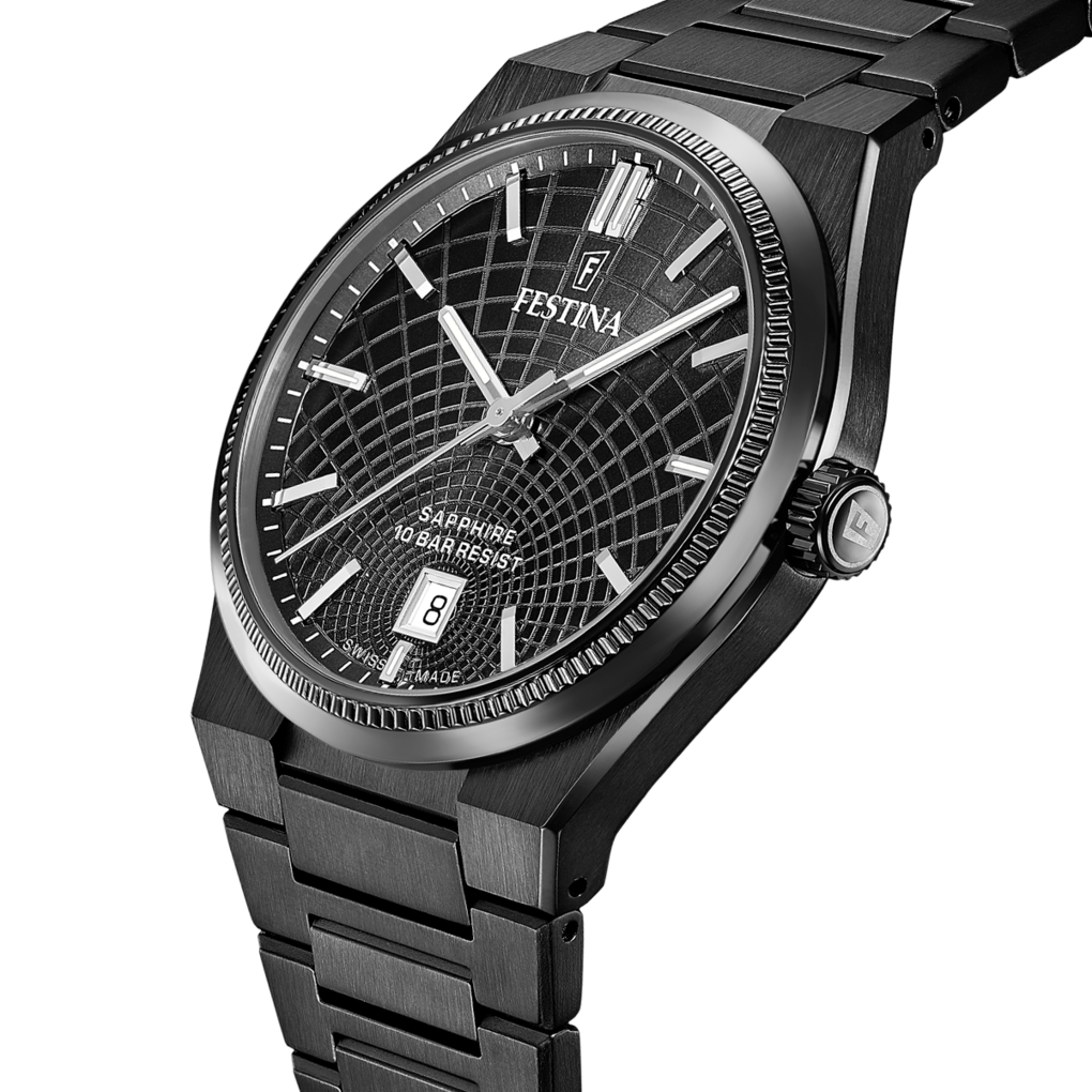 OROLOGIO FESTINA SWISS MADE NUEVA I-SIZE F20080/A NERO CINGHIA ACCIAIO INOSSIDABILE