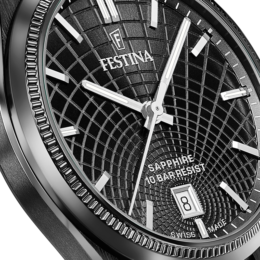 OROLOGIO FESTINA SWISS MADE NUEVA I-SIZE F20080/A NERO CINGHIA ACCIAIO INOSSIDABILE