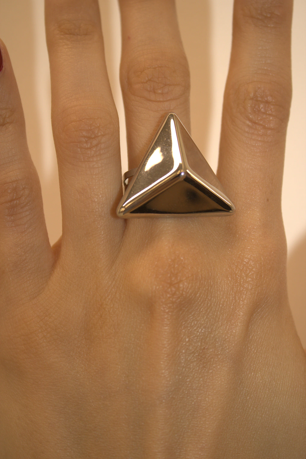 ANELLO IN ACCIAIO REGOLABILE PIRAMIDE