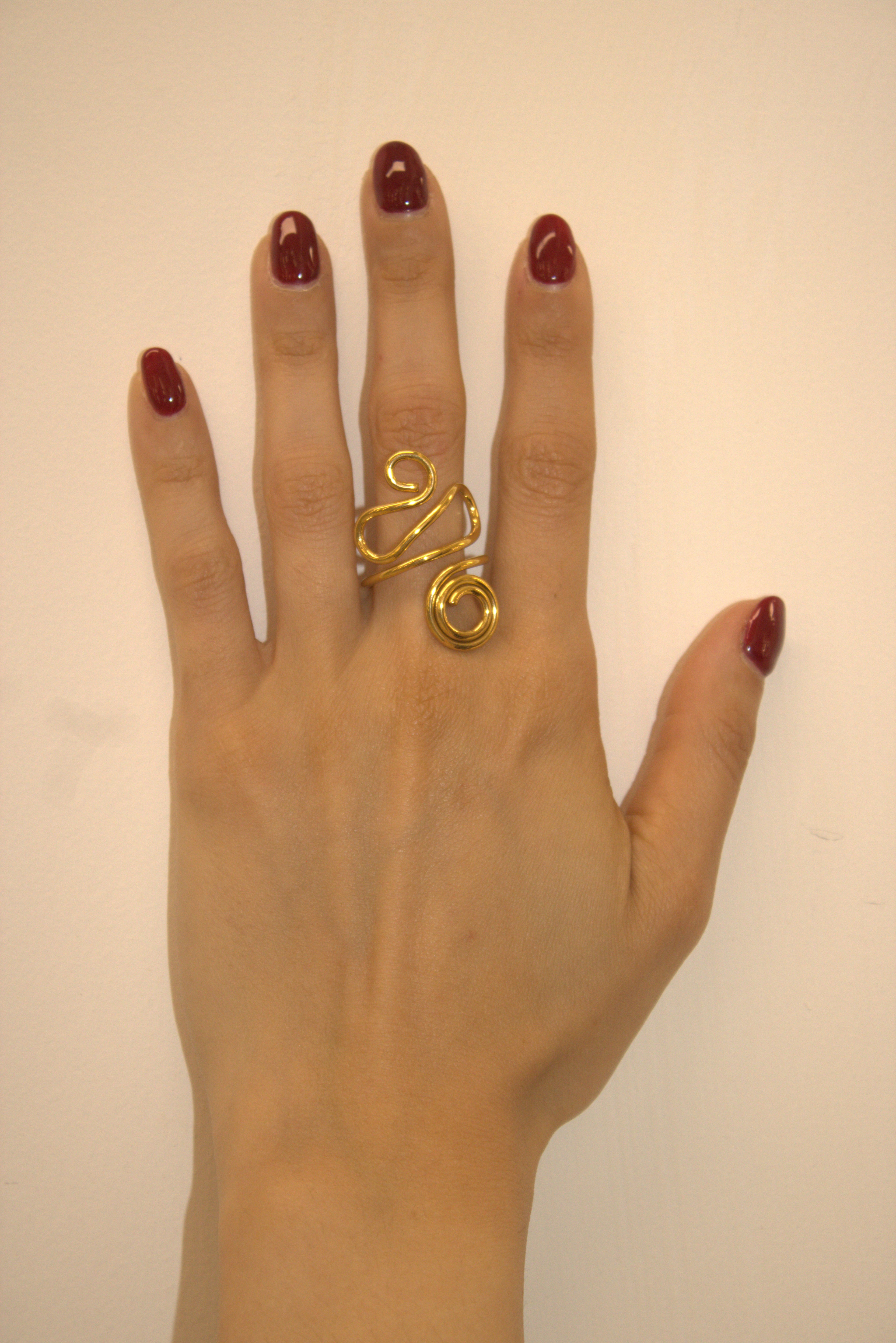 ANELLO IN ACCIAIO REGOLABILE SPIRALE DORATA
