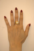 ANELLO IN ACCIAIO REGOLABILE PERLA VINTAGE