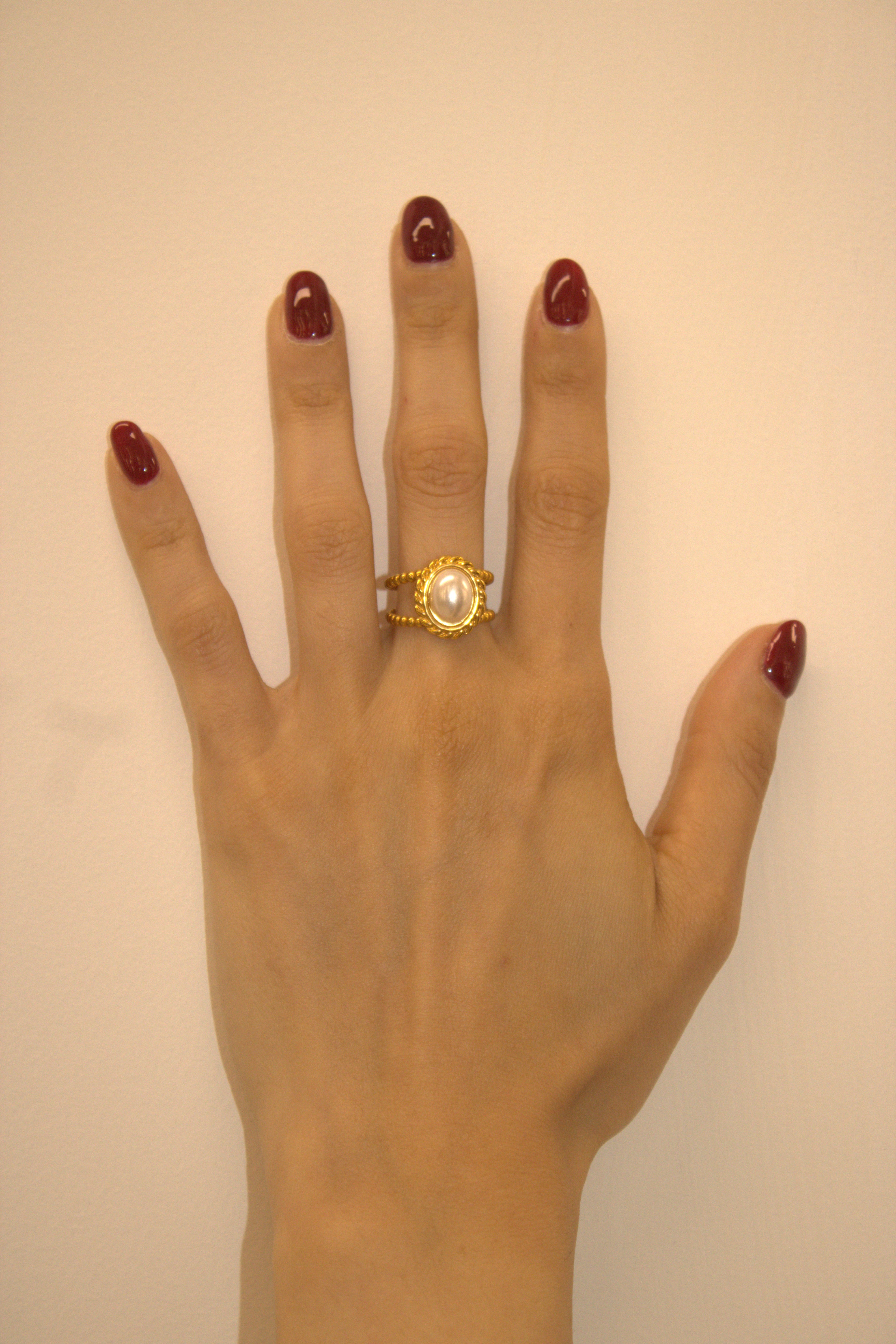 ANELLO IN ACCIAIO REGOLABILE PERLA VINTAGE