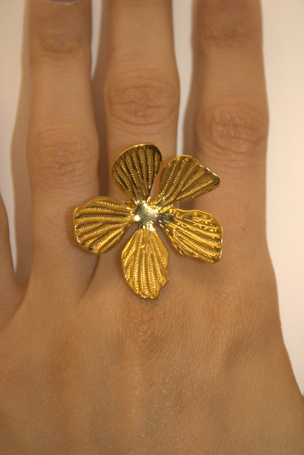 ANELLO IN ACCIAIO FIORE MAXI