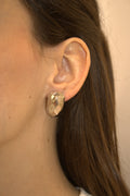 ORECCHINI IN ACCIAIO A LOBO MAXI "FACET GEOMETRIC"