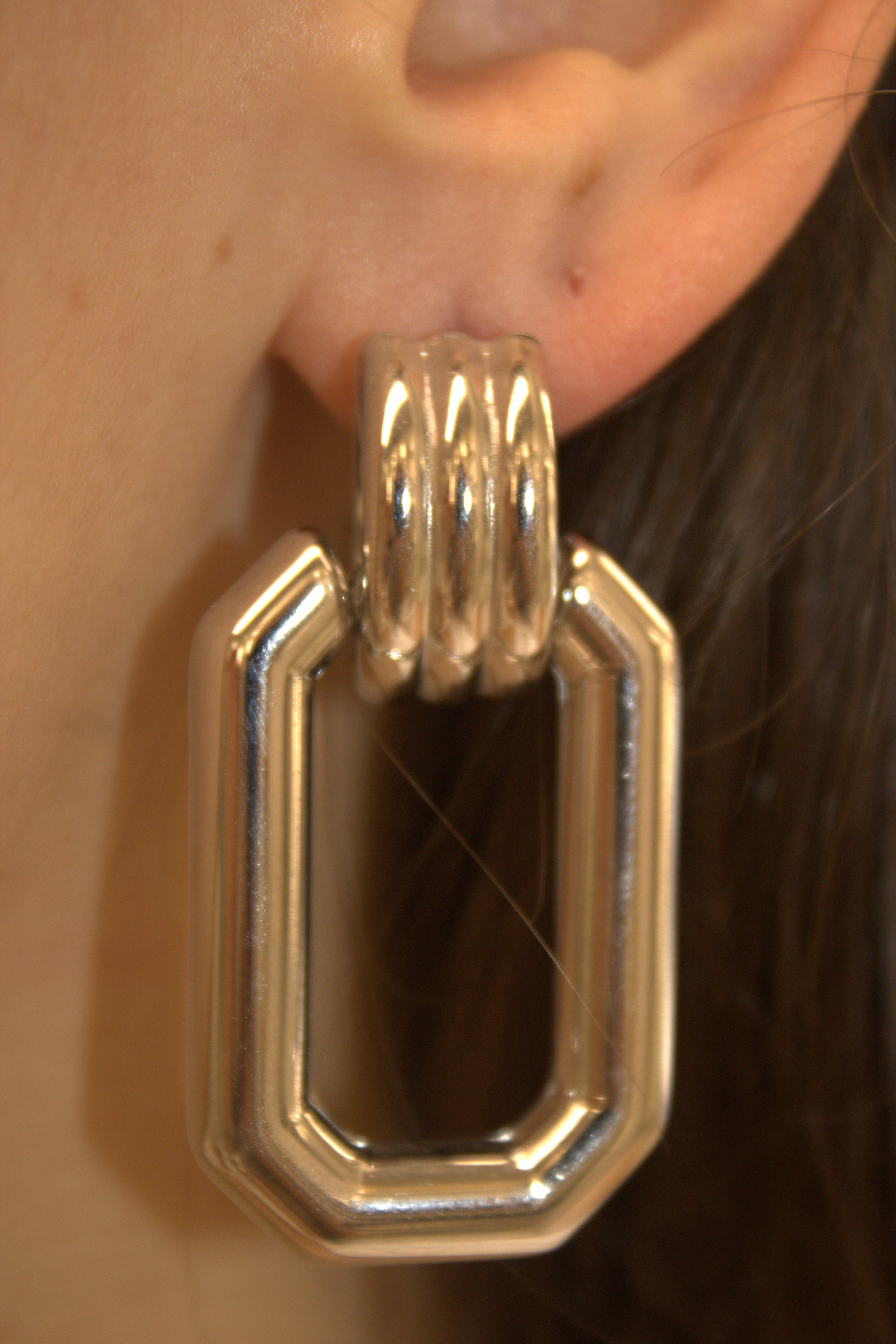 ORECCHINI IN ACCIAIO PENDENTI GEOMETRICI VINTAGE