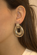 ORECCHINI IN ACCIAIO PENDENTI VINTAGE CHARM A GOCCIA INTRECCIATA