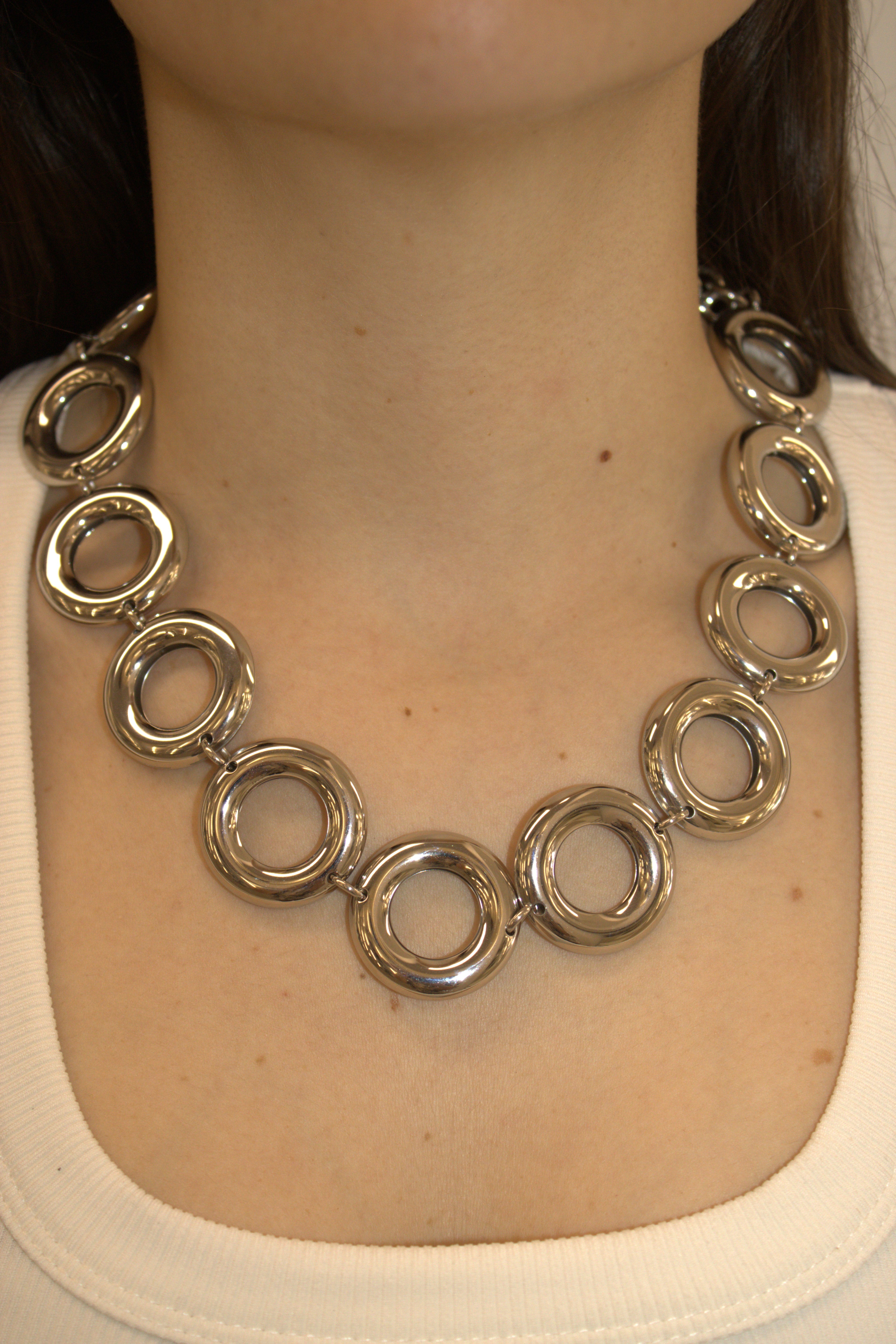 COLLANA IN ACCIAIO A CERCHI CONCENTRICI