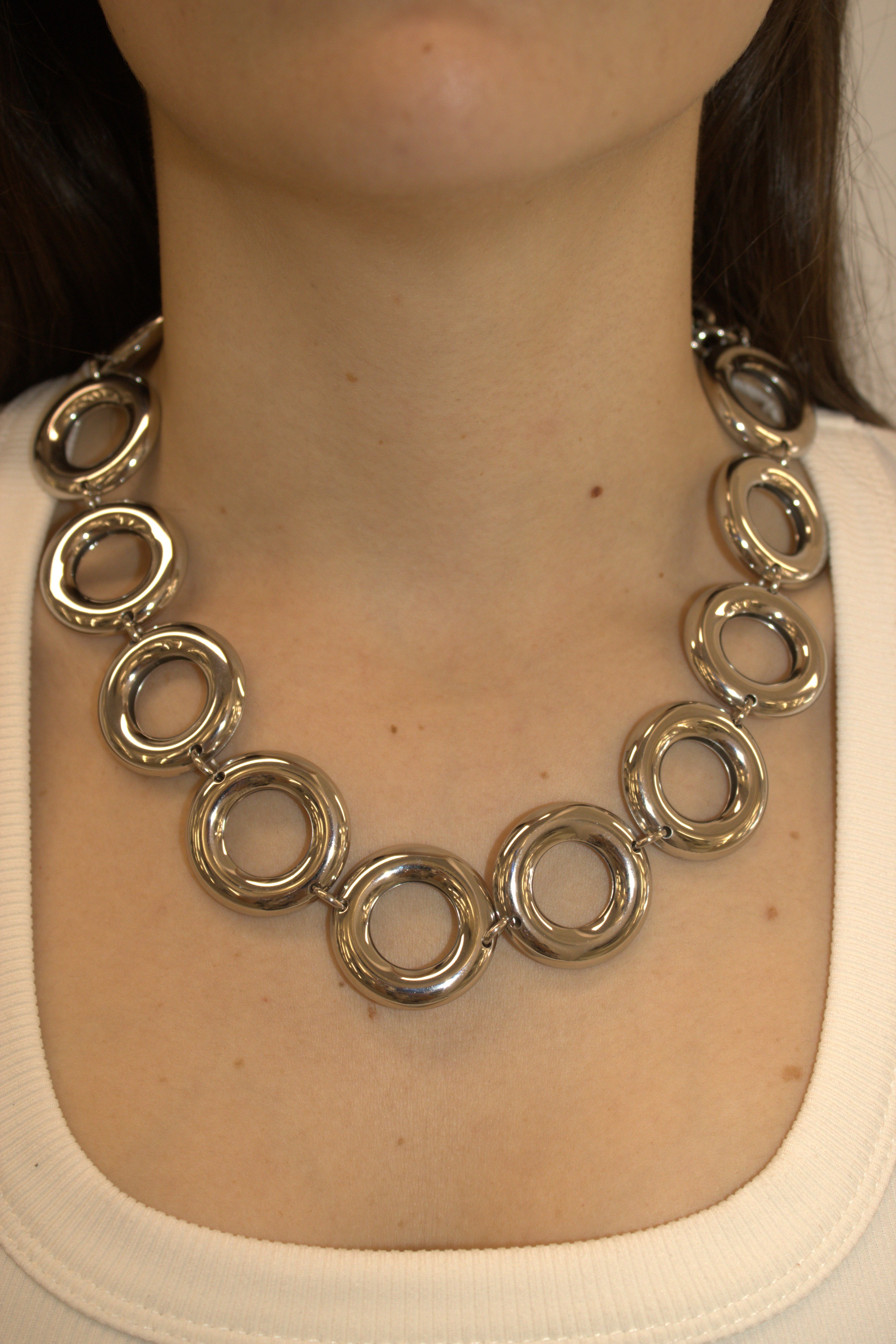 COLLANA IN ACCIAIO A CERCHI CONCENTRICI