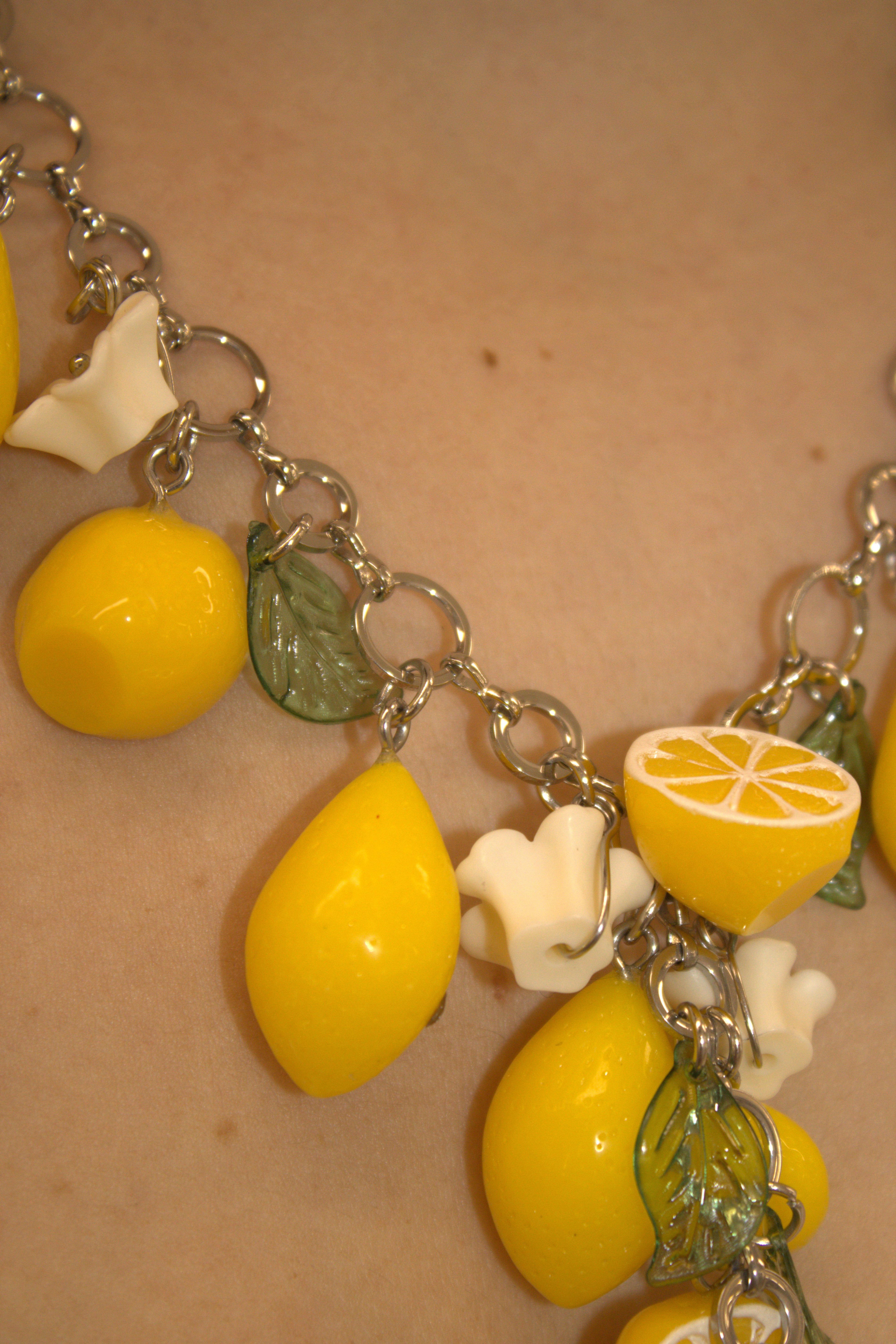 COLLANA IN ACCIAIO CHARMS AMALFI COAST CON LIMONI E ZAGARA