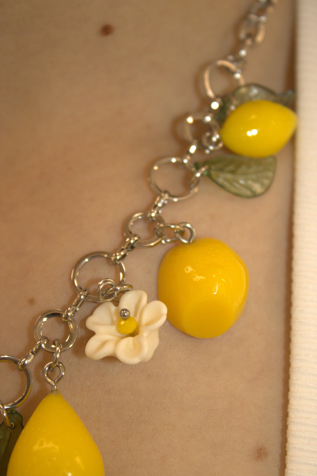 COLLANA IN ACCIAIO CHARMS AMALFI COAST CON LIMONI E ZAGARA