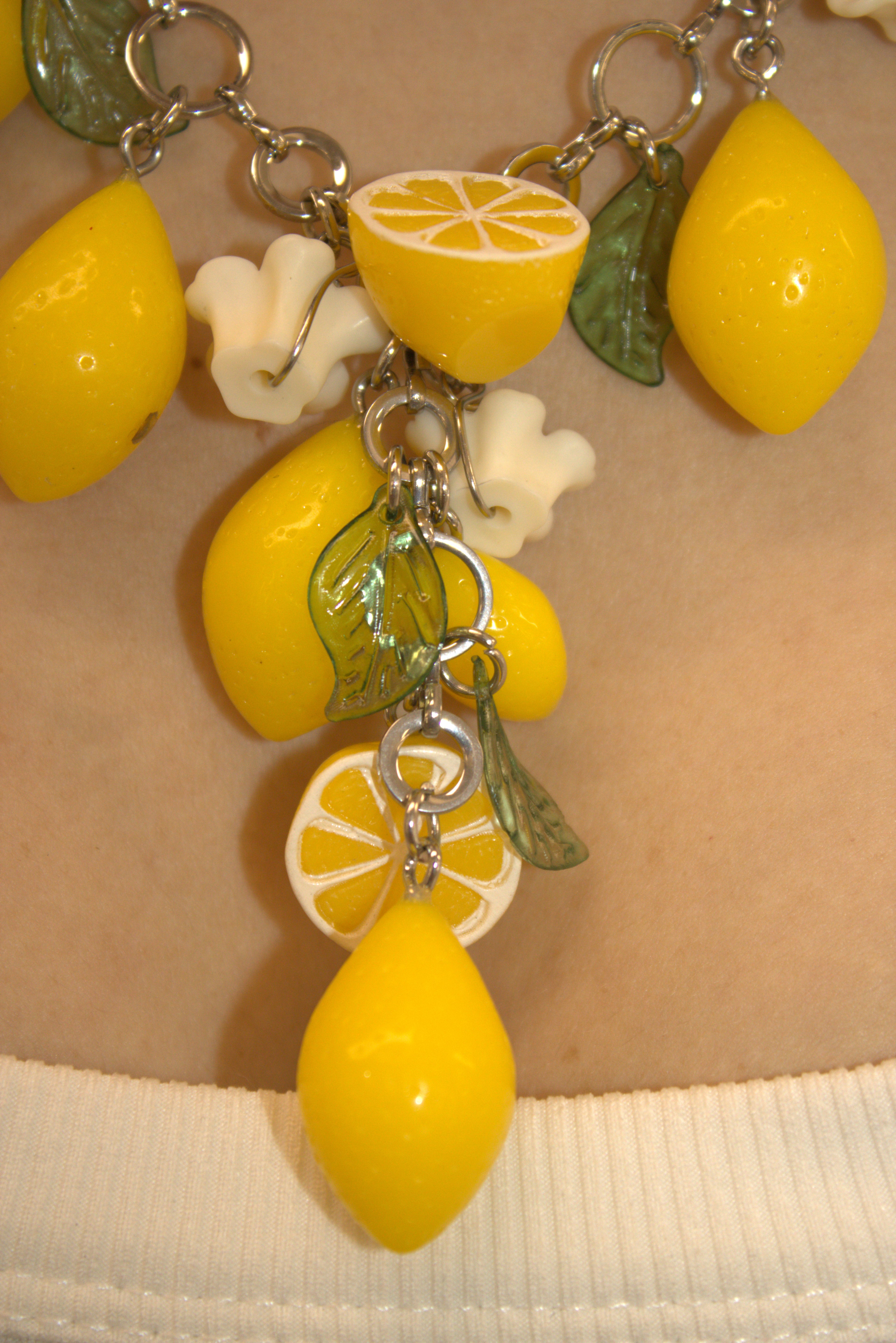 COLLANA IN ACCIAIO CHARMS AMALFI COAST CON LIMONI E ZAGARA