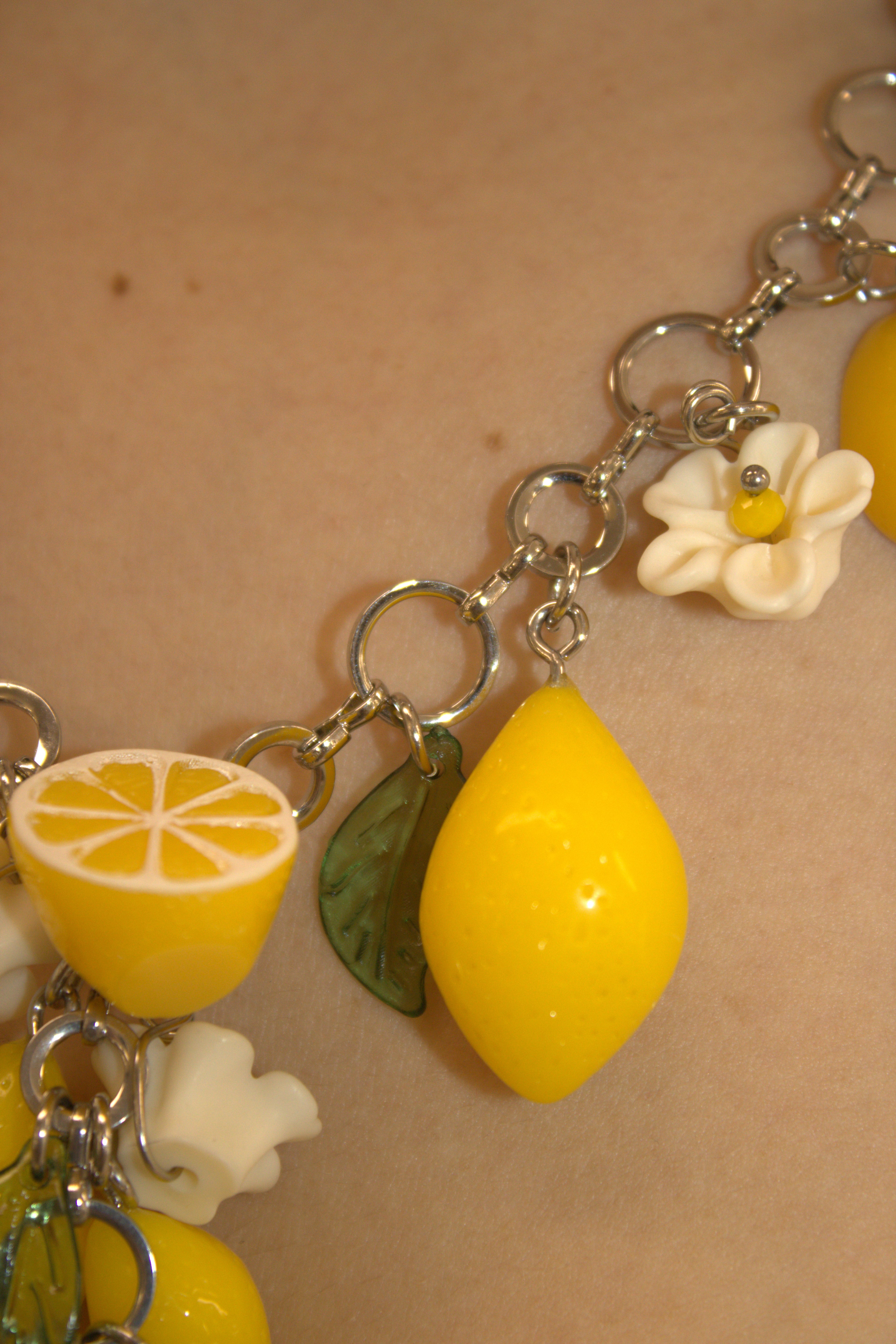 COLLANA IN ACCIAIO CHARMS AMALFI COAST CON LIMONI E ZAGARA