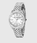 Orologio tondo argento con logo
