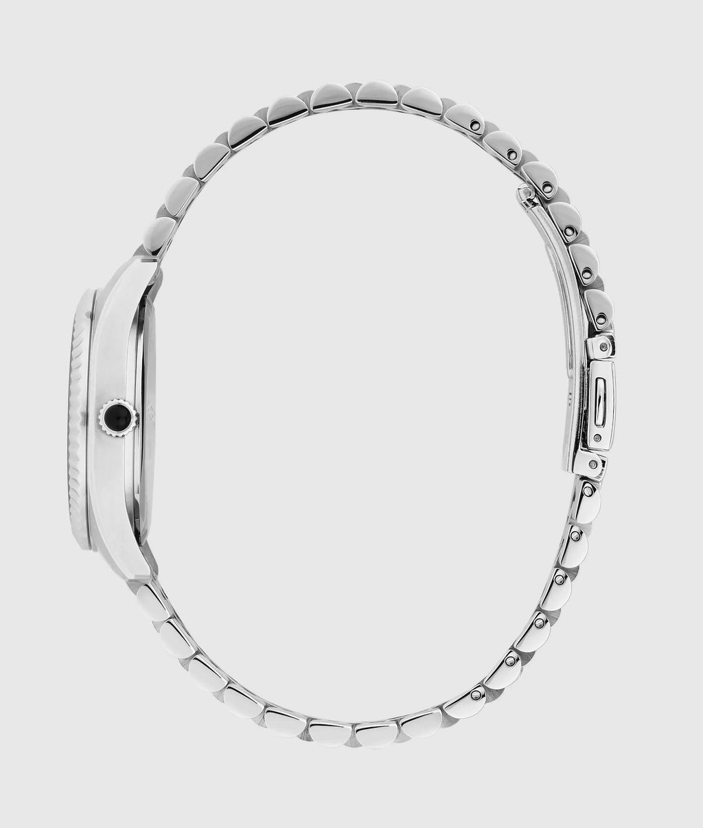 Orologio tondo argento con logo