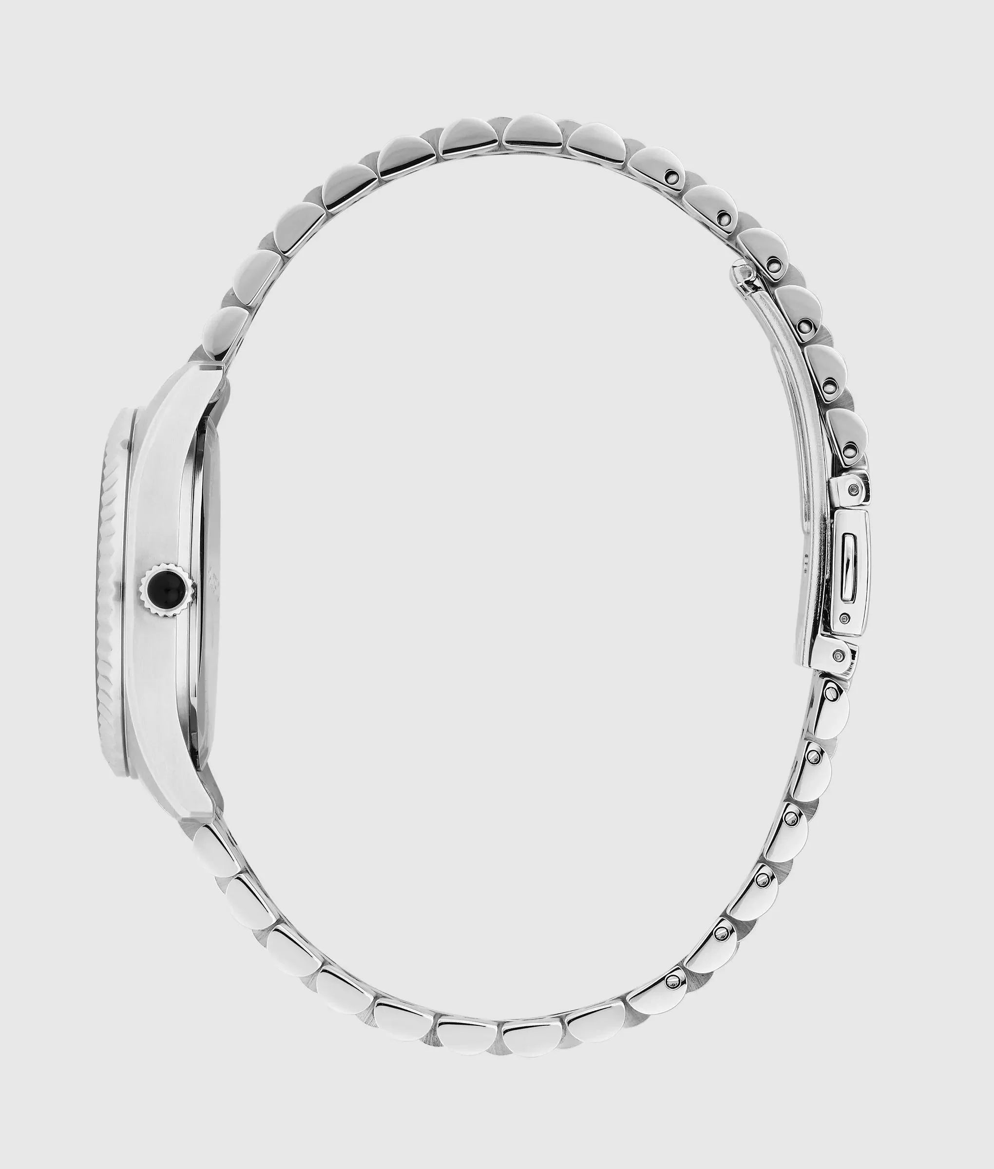 Orologio tondo argento con logo