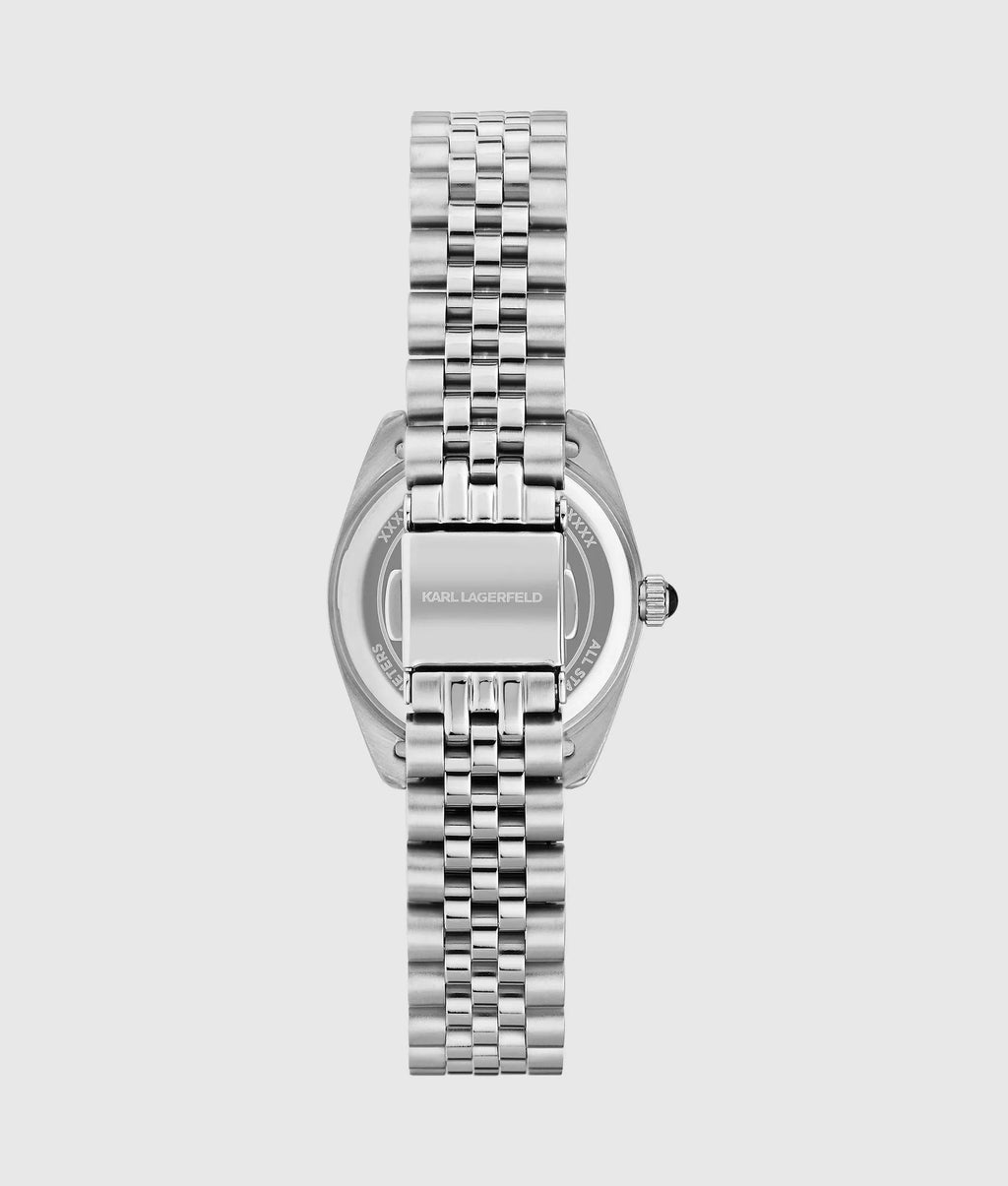 Orologio piccolo tondo argento con logo
