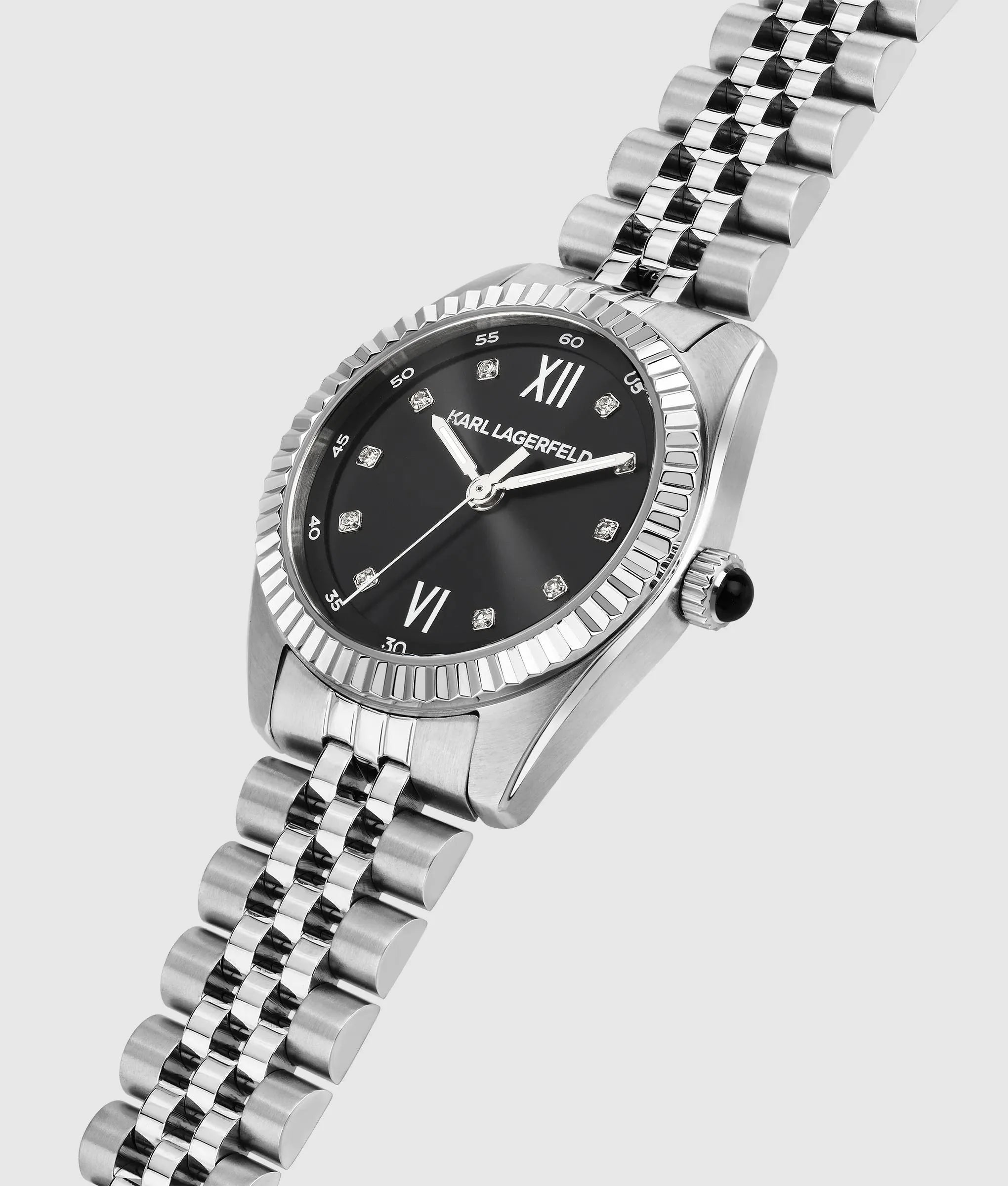 Orologio piccolo tondo argento con logo
