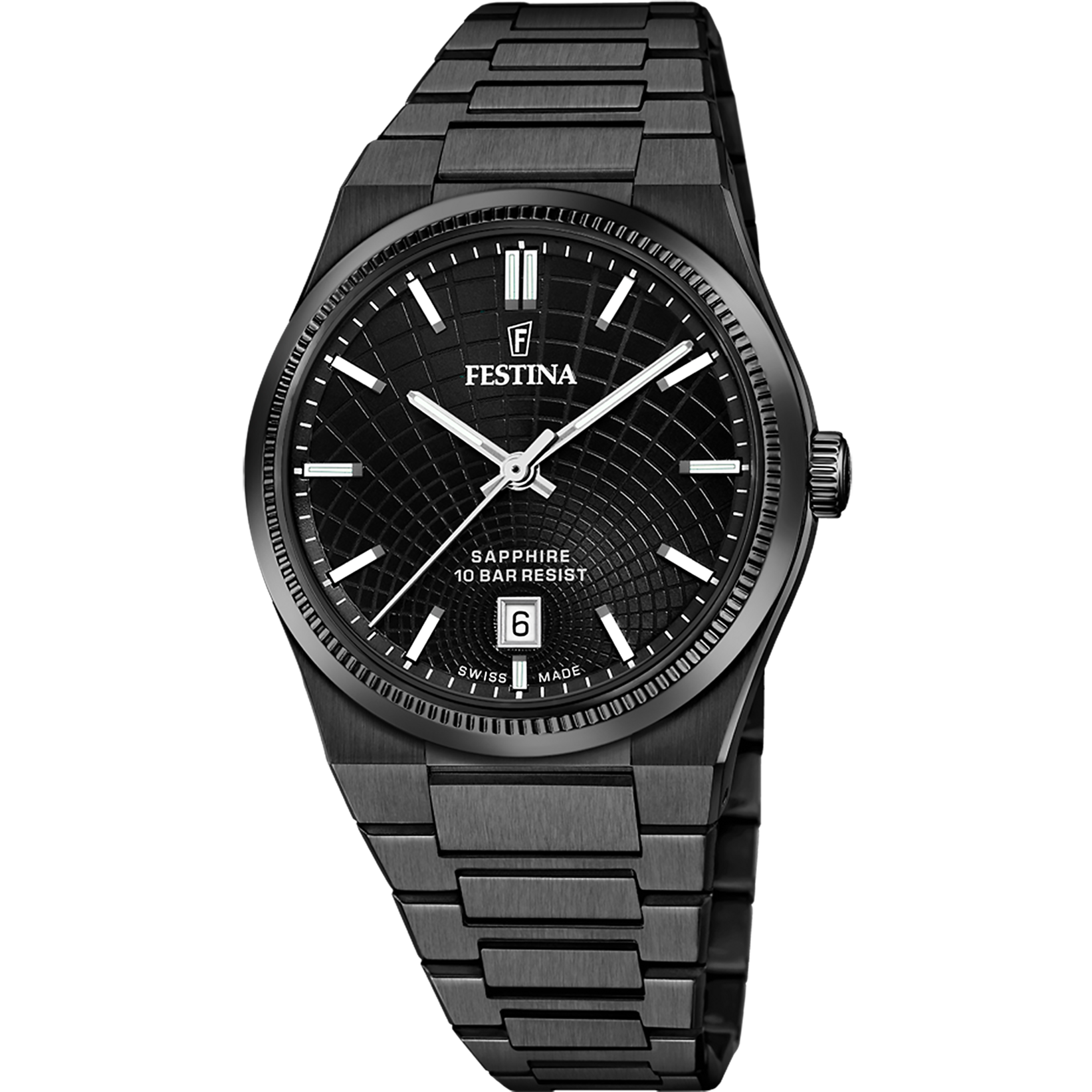 OROLOGIO FESTINA SWISS MADE NUEVA I-SIZE F20080/A NERO CINGHIA ACCIAIO INOSSIDABILE
