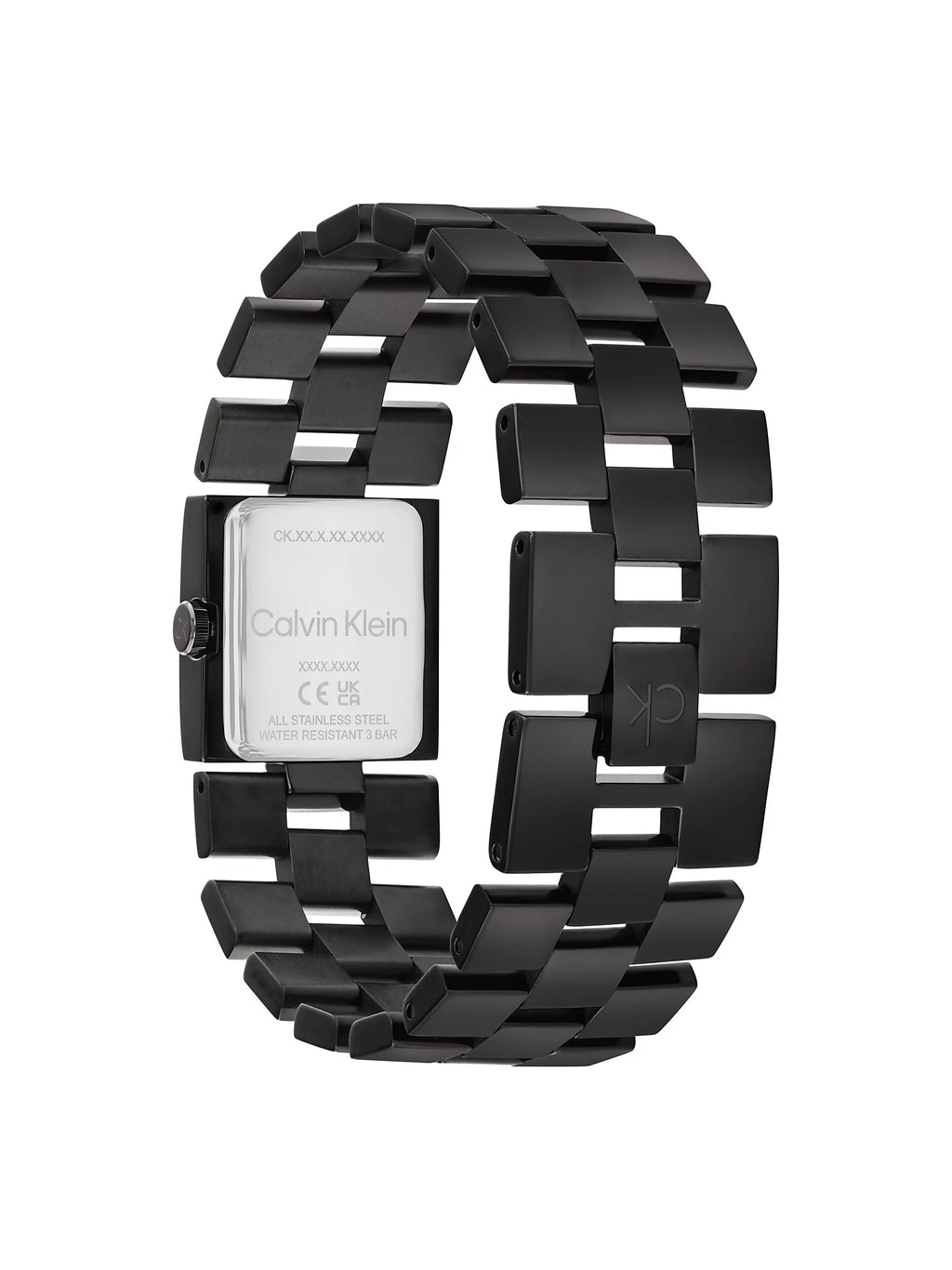 Orologio quadrato in acciaio placcato nero