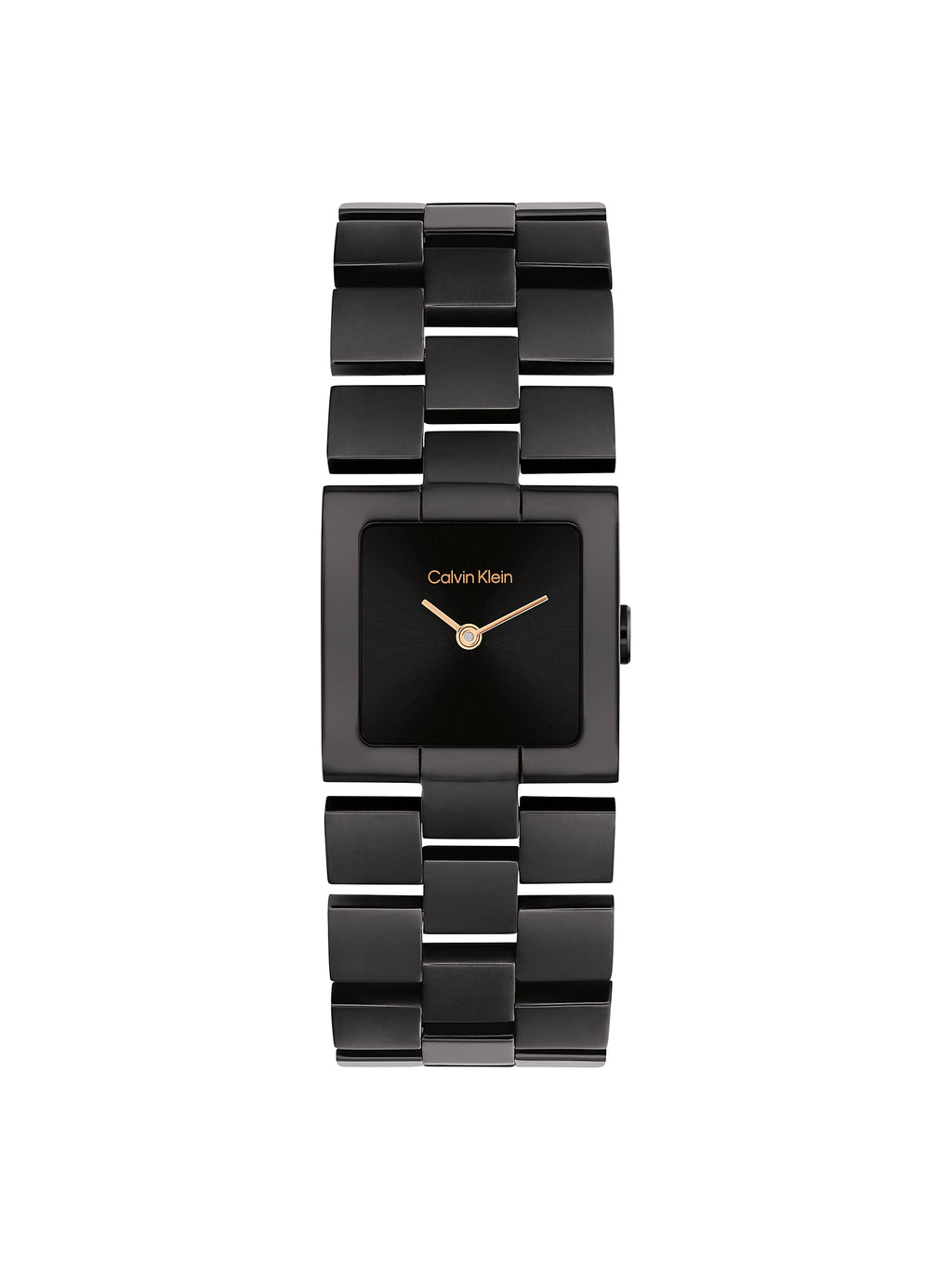 Orologio quadrato in acciaio placcato nero