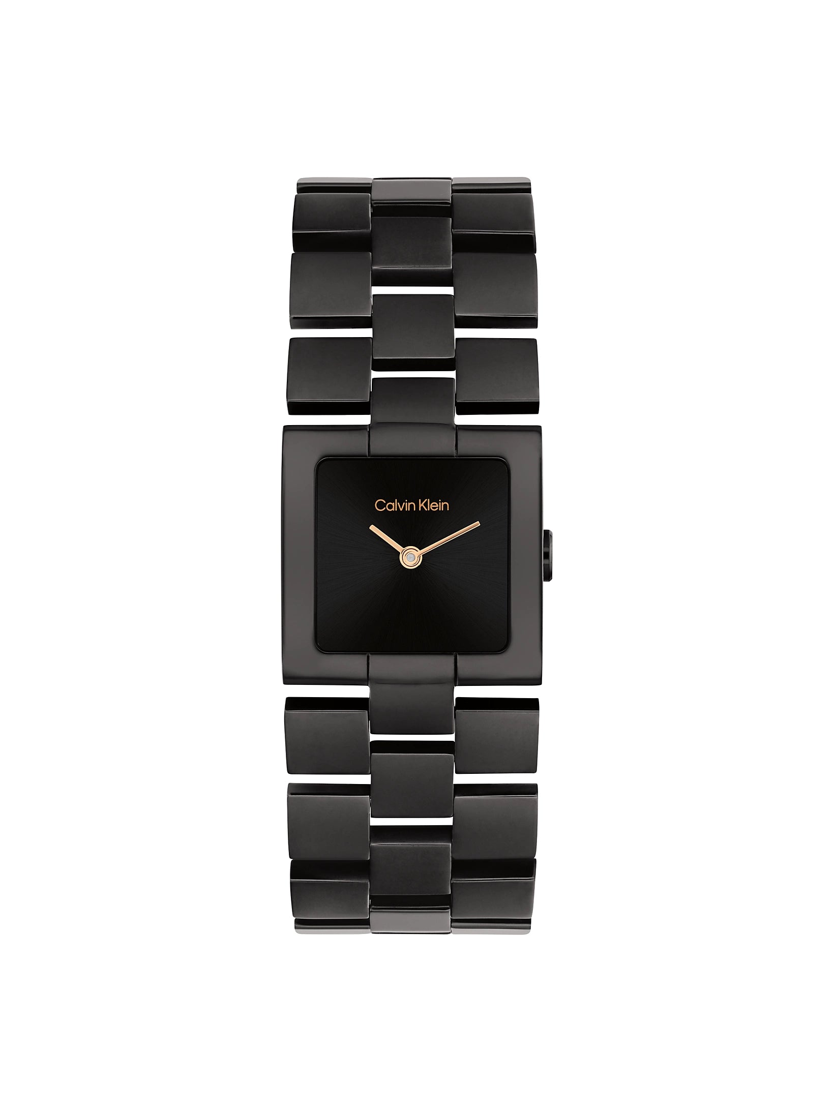 Orologio quadrato in acciaio placcato nero