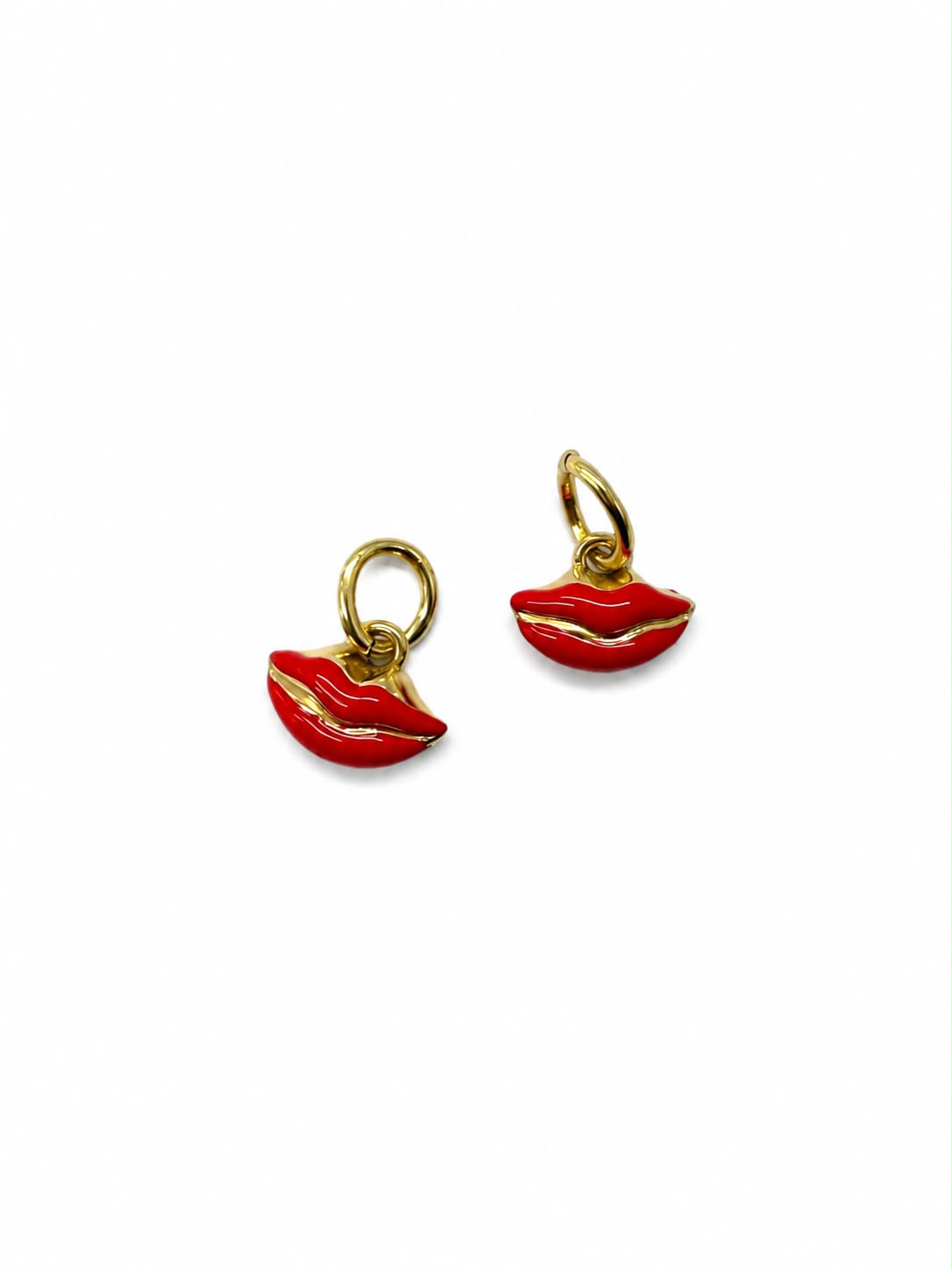 CIONDOLO LABBRA "KISS" SMALTATO ROSSO