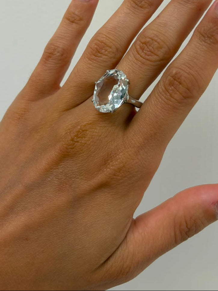ANELLO IN ARGENTO MAXI PIETRA OVALE