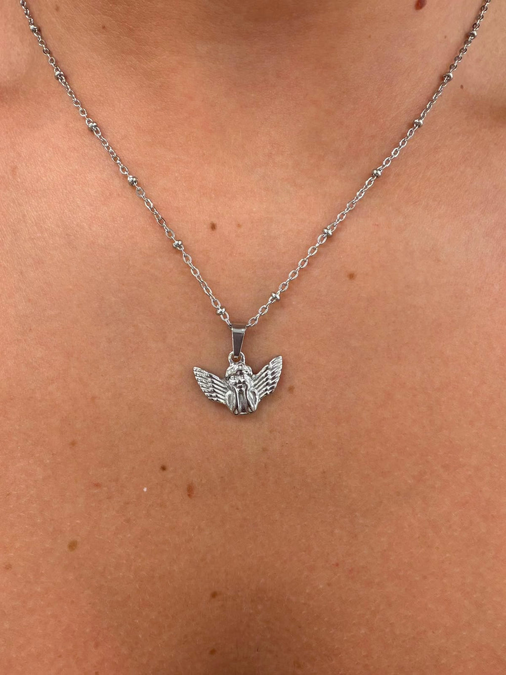 COLLANA IN ACCIAIO CON PENDENTE ANGELO