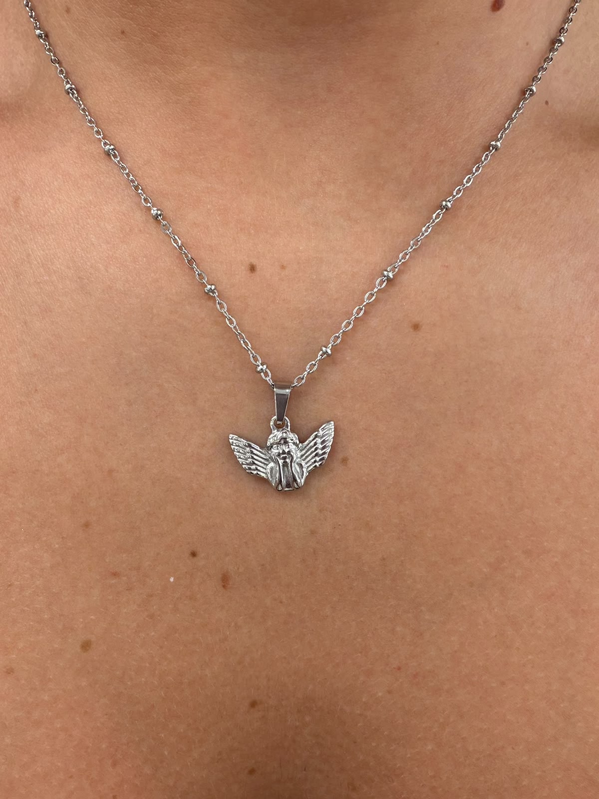 COLLANA IN ACCIAIO CON PENDENTE ANGELO