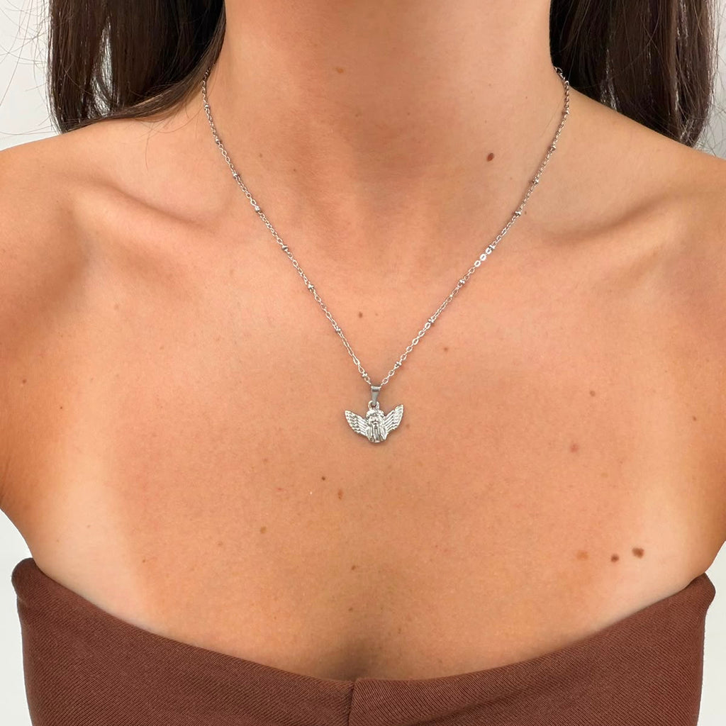 COLLANA IN ACCIAIO CON PENDENTE ANGELO