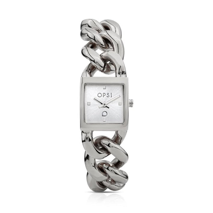SQUARE CHAIN orologio con cassa  e bracciale in metallo