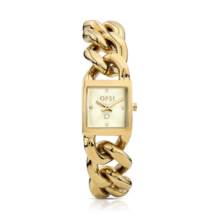 SQUARE CHAIN orologio con cassa e bracciale in metallo