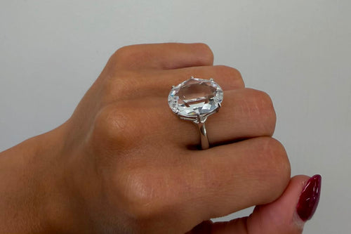 ANELLO IN ARGENTO MAXI PIETRA OVALE