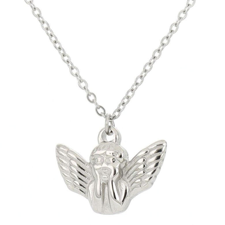 COLLANA IN ACCIAIO CON PENDENTE ANGELO