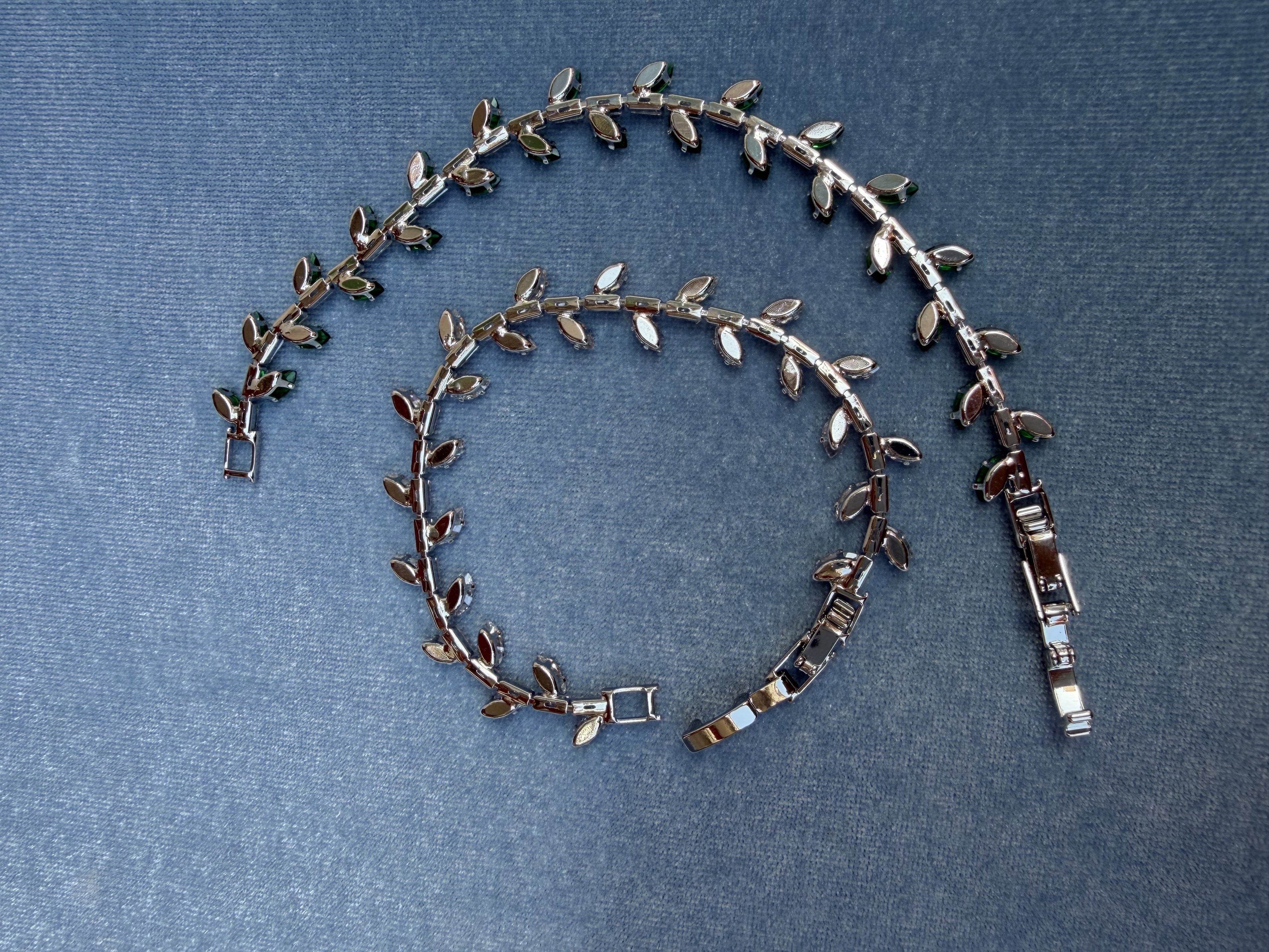Bracciale tennis "fogliame" con zirconi marquise